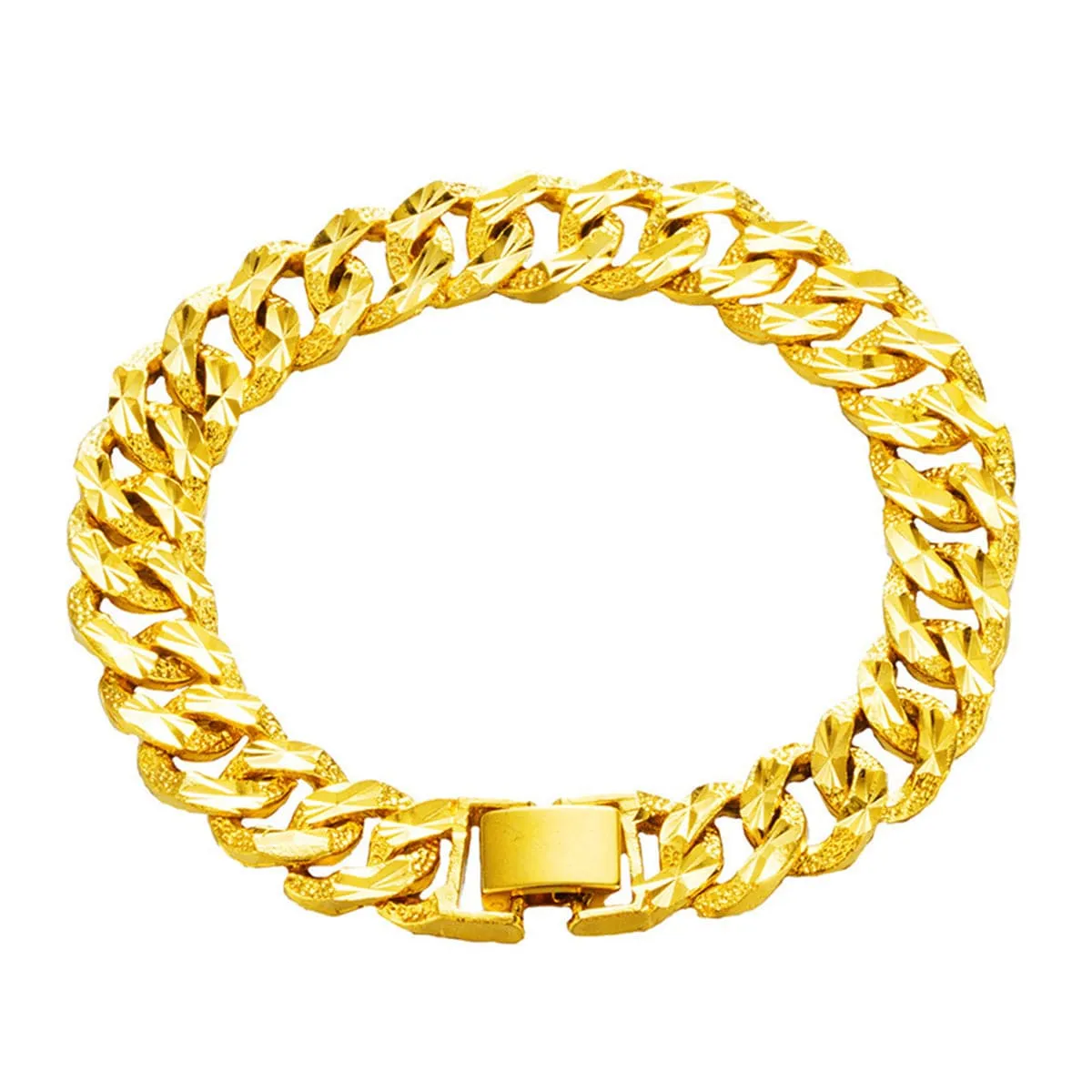 18K Gold-Plated Figaro Curb Chain Bracelet