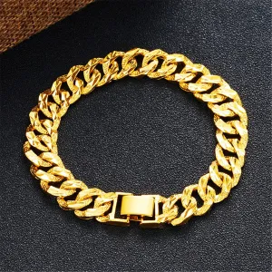 18K Gold-Plated Figaro Curb Chain Bracelet