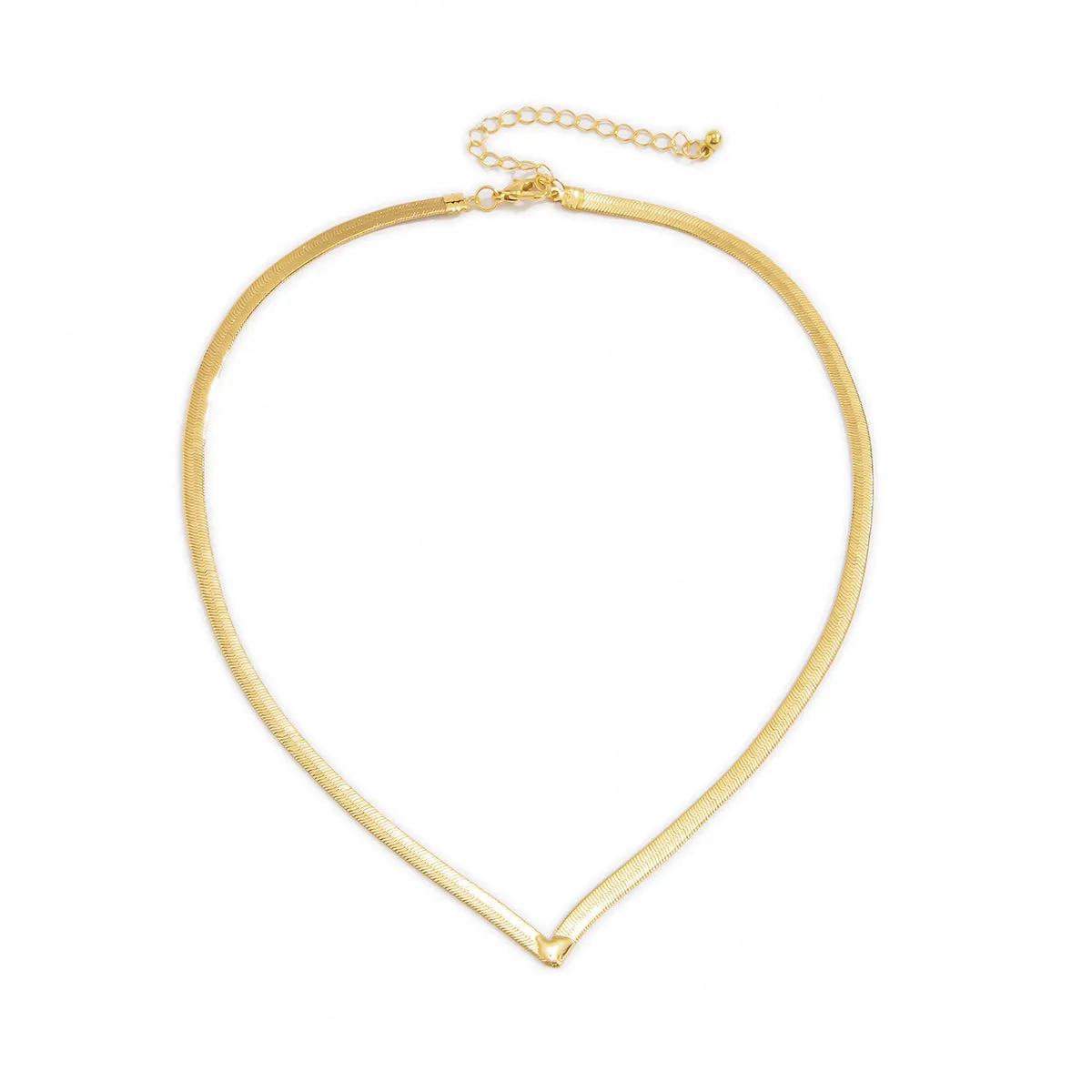 18K Gold-Plated Snake Chain V Necklace