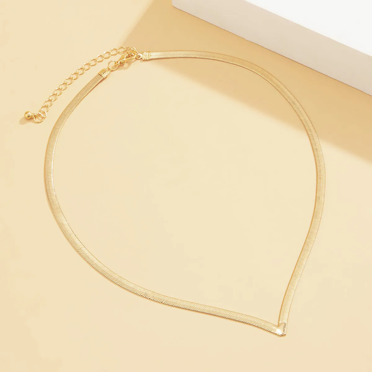 18K Gold-Plated Snake Chain V Necklace