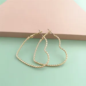 18K Gold-Plated Twisted Open Heart Hoop Earrings