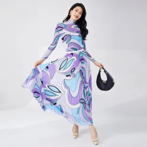 2025 Fashion suit Women's pleated two-piece set  new long skirt High-end suit Hot style