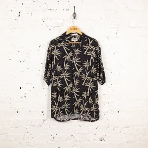 90s Hawaiian Pattern Shirt - Black - L