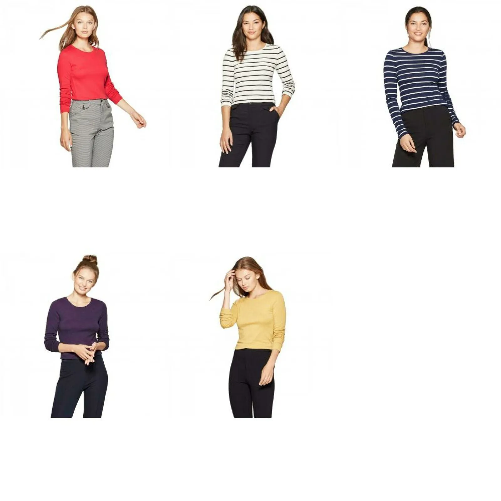 A New Day Women's Fitted Long Sleeve Crewneck T-Shirt