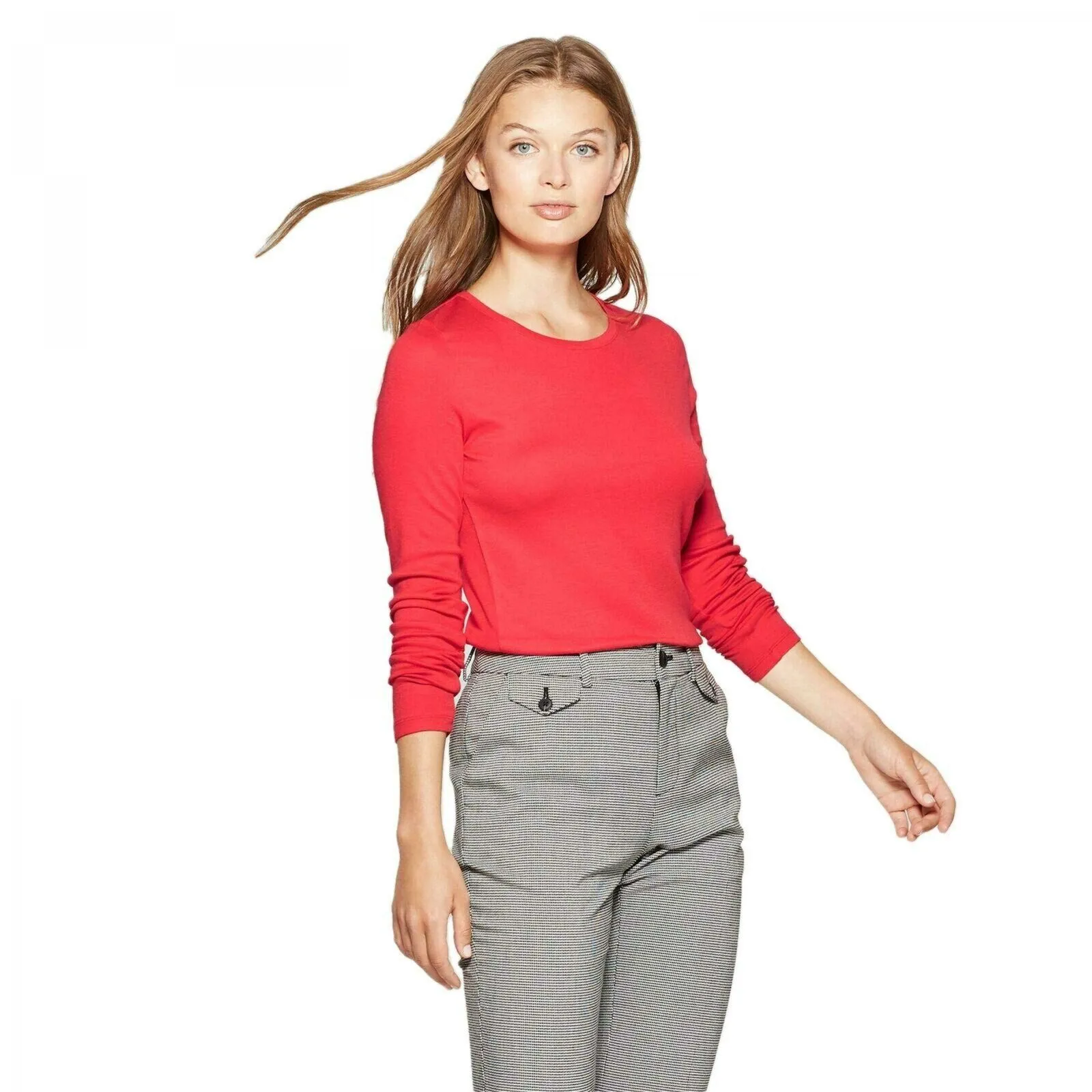A New Day Women's Fitted Long Sleeve Crewneck T-Shirt
