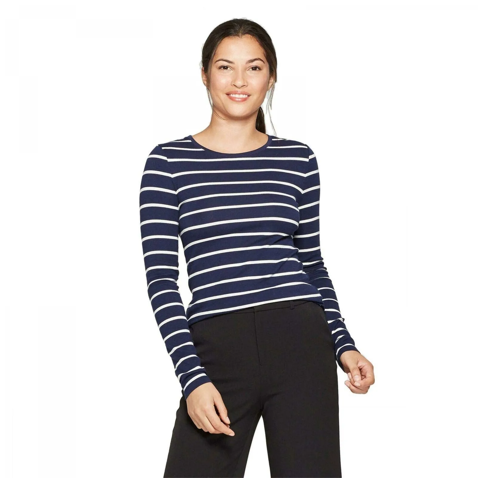A New Day Women's Fitted Long Sleeve Crewneck T-Shirt