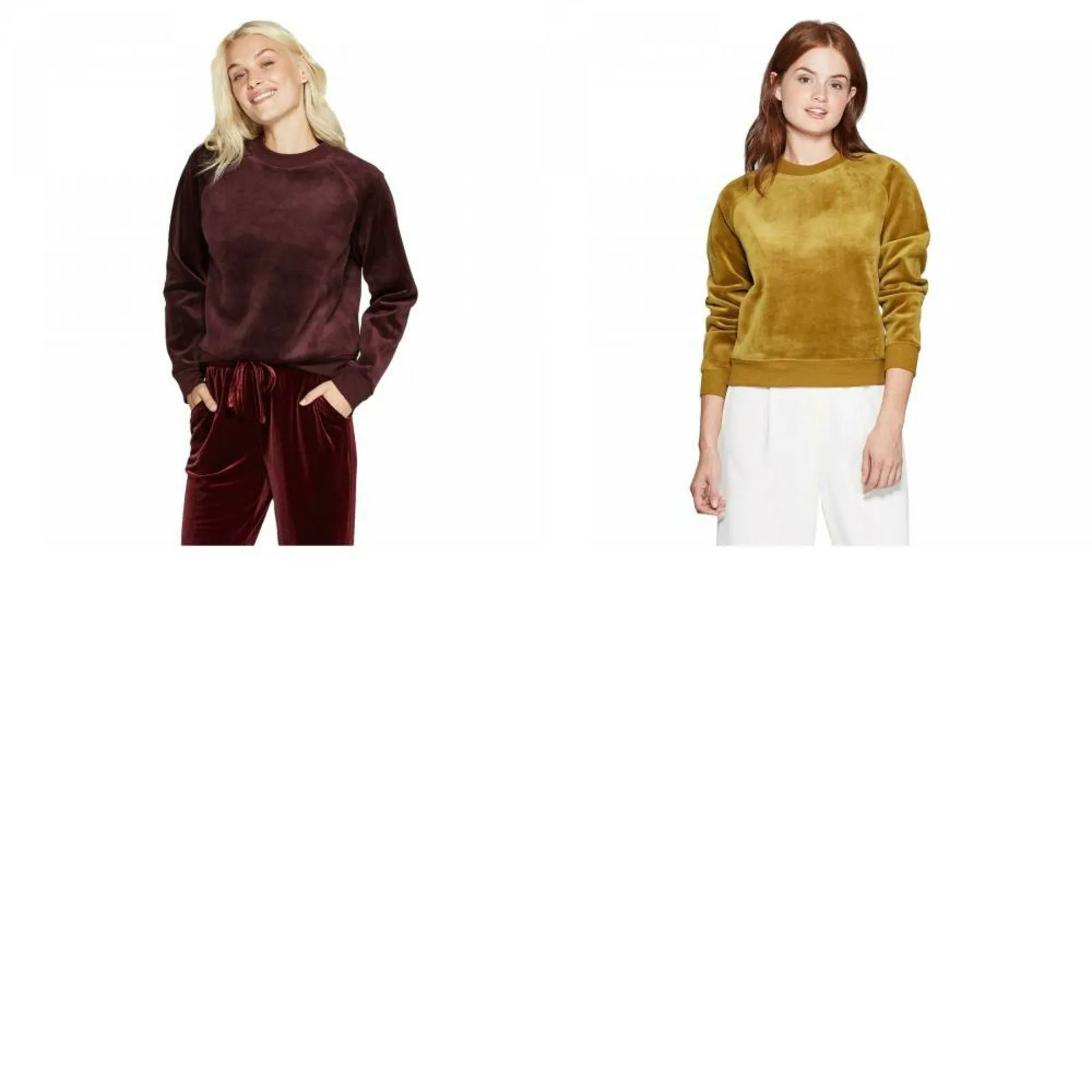A New Day Women's Regular Fit Crewneck Velour Pullover Top