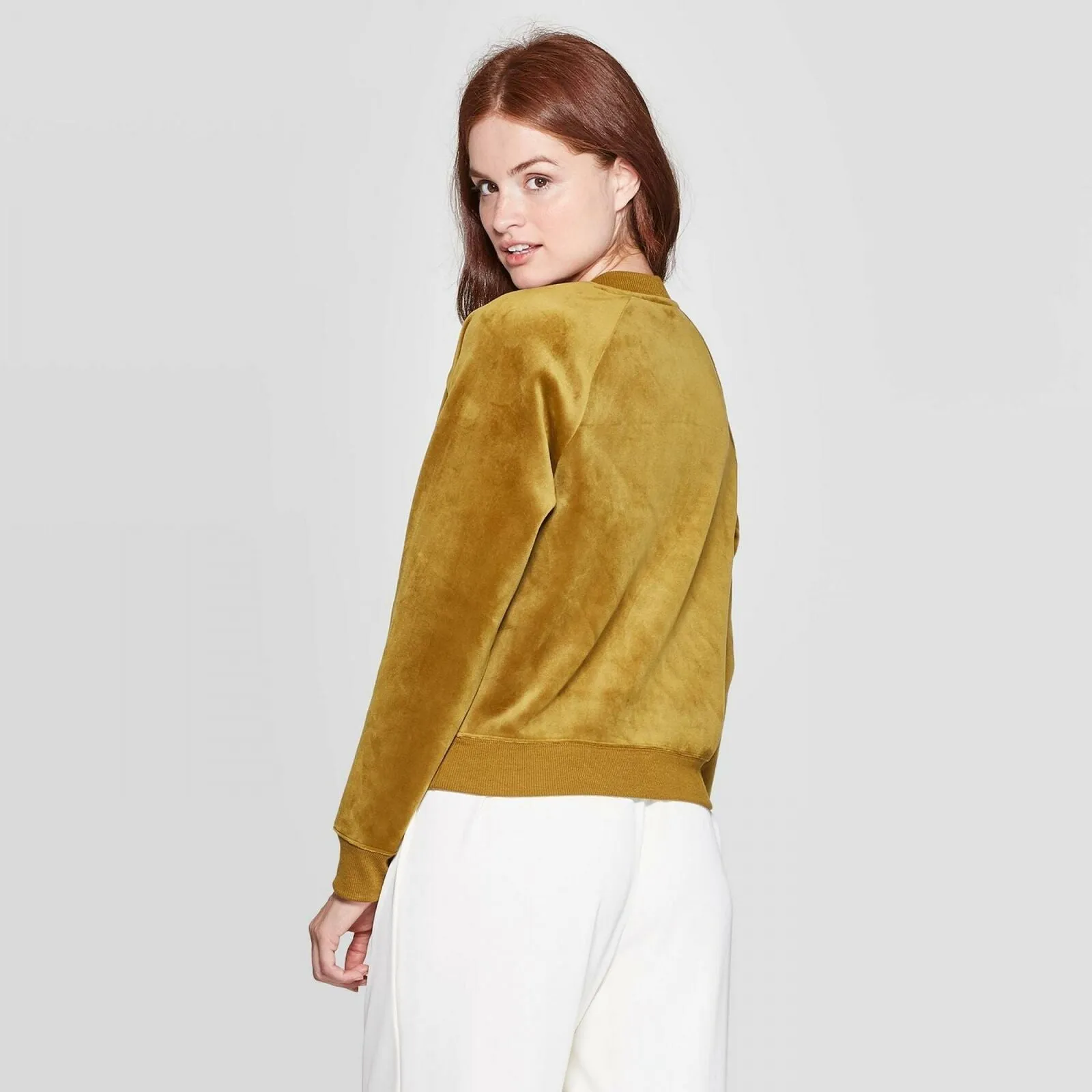 A New Day Women's Regular Fit Crewneck Velour Pullover Top