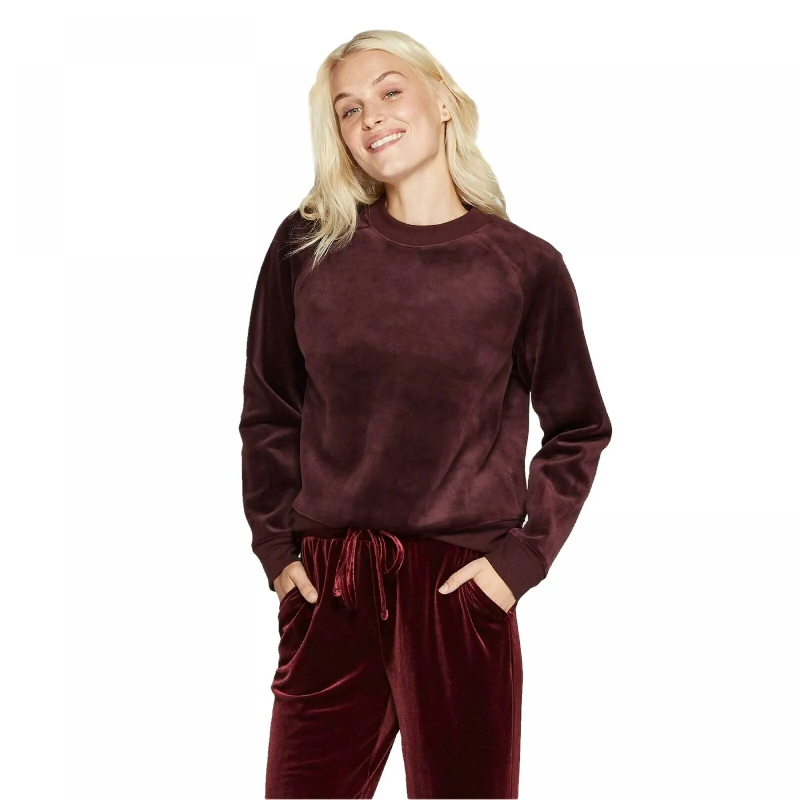 A New Day Women's Regular Fit Crewneck Velour Pullover Top