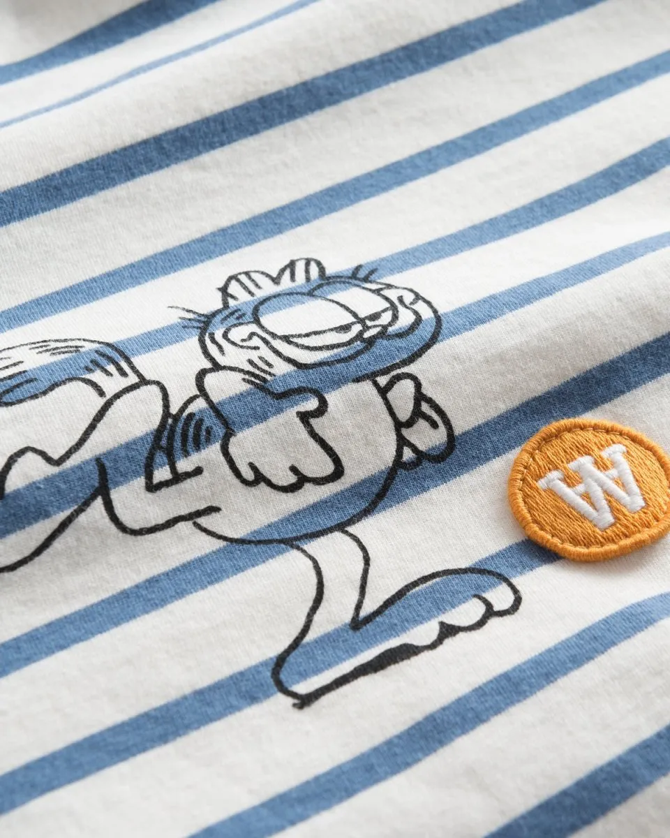 Ace T-shirt Kick - Off White/Blue Stripes