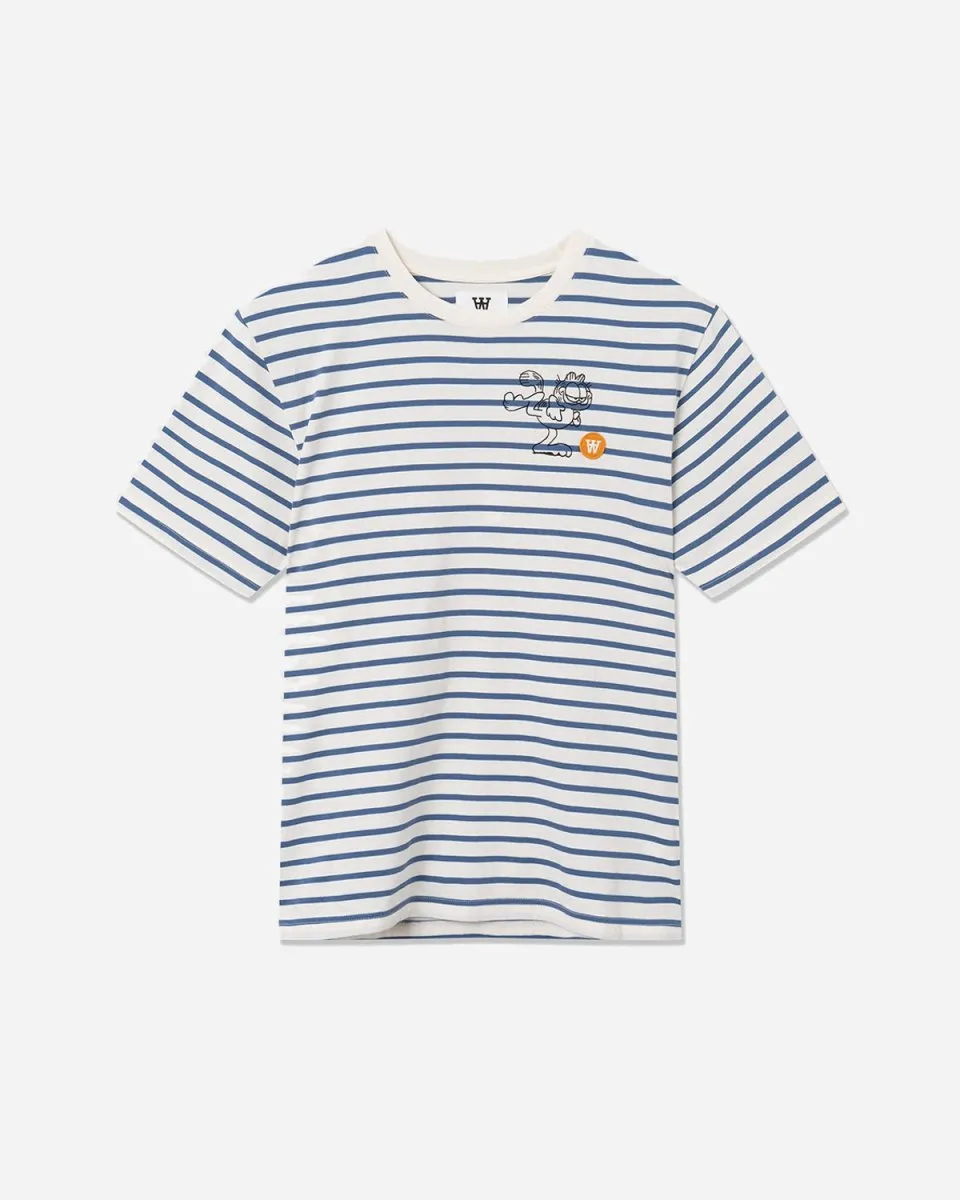 Ace T-shirt Kick - Off White/Blue Stripes