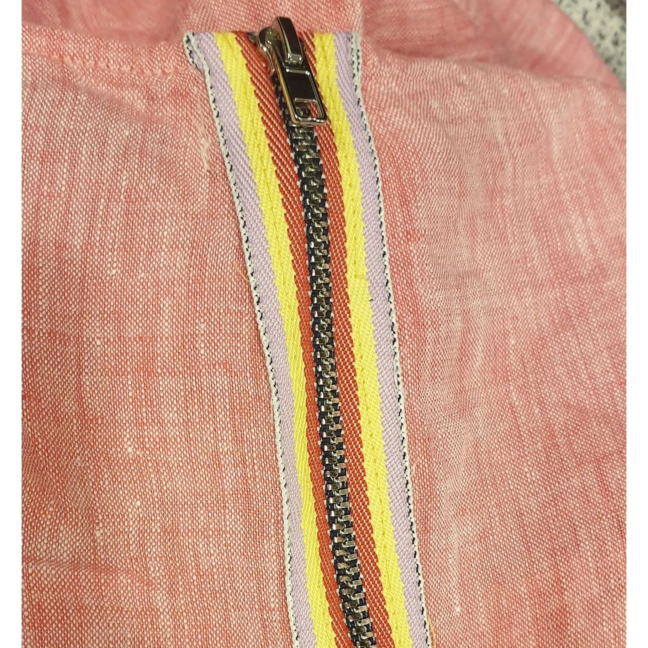 Alessandra red 100% linen sleeveless dress with pockets size S (best fits size 10)