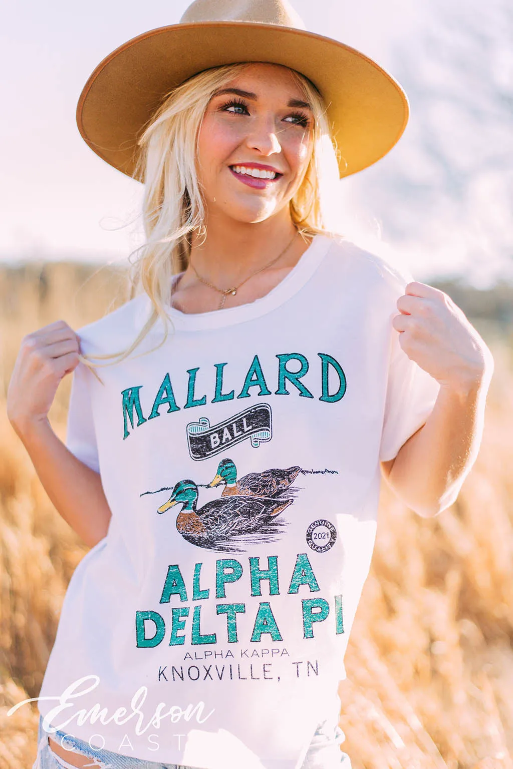Alpha Delta Pi Mallard Ball Raw Edge T-shirt