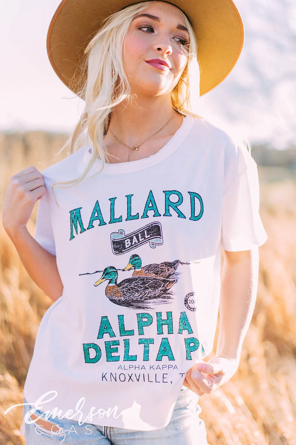 Alpha Delta Pi Mallard Ball Raw Edge T-shirt
