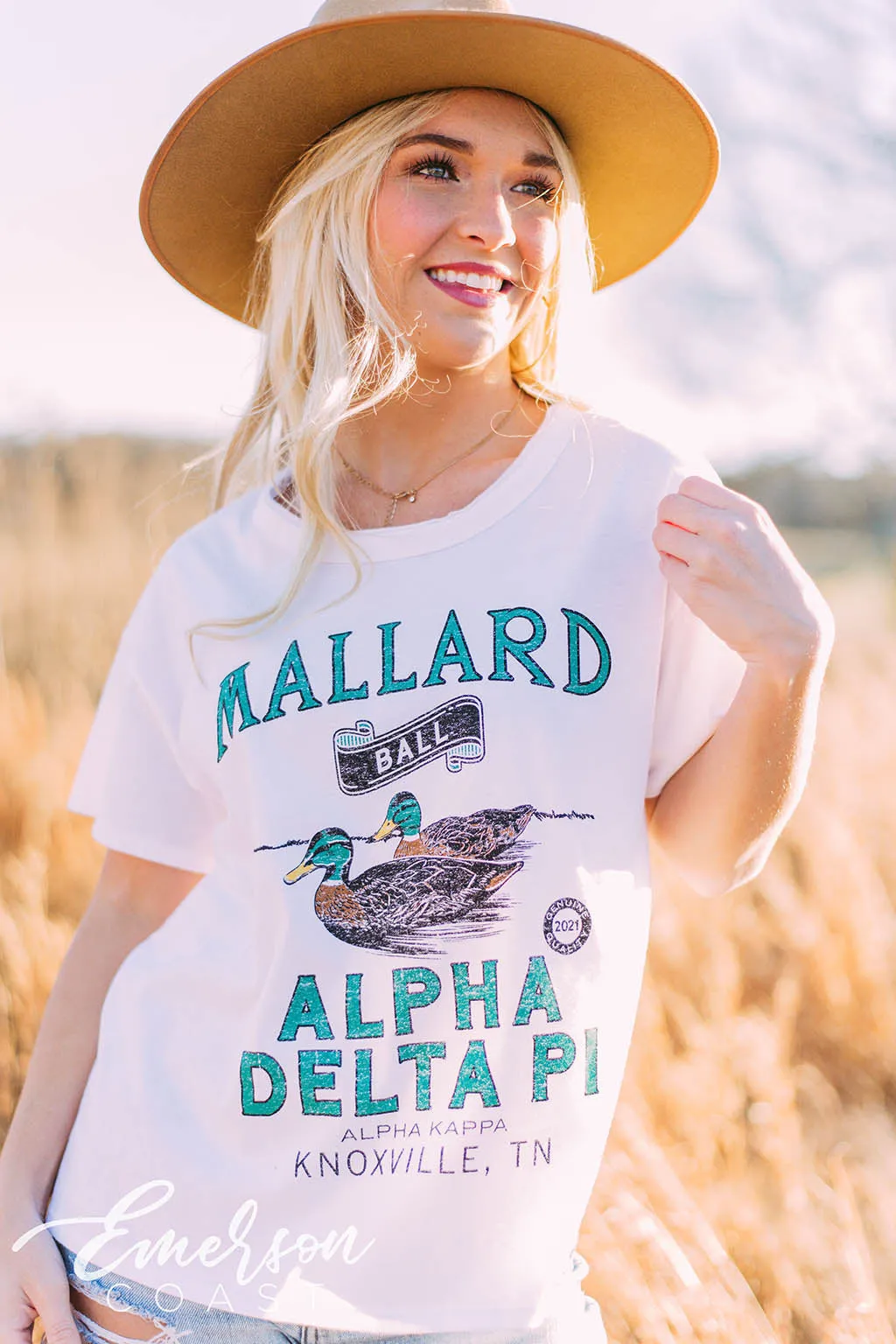 Alpha Delta Pi Mallard Ball Raw Edge T-shirt