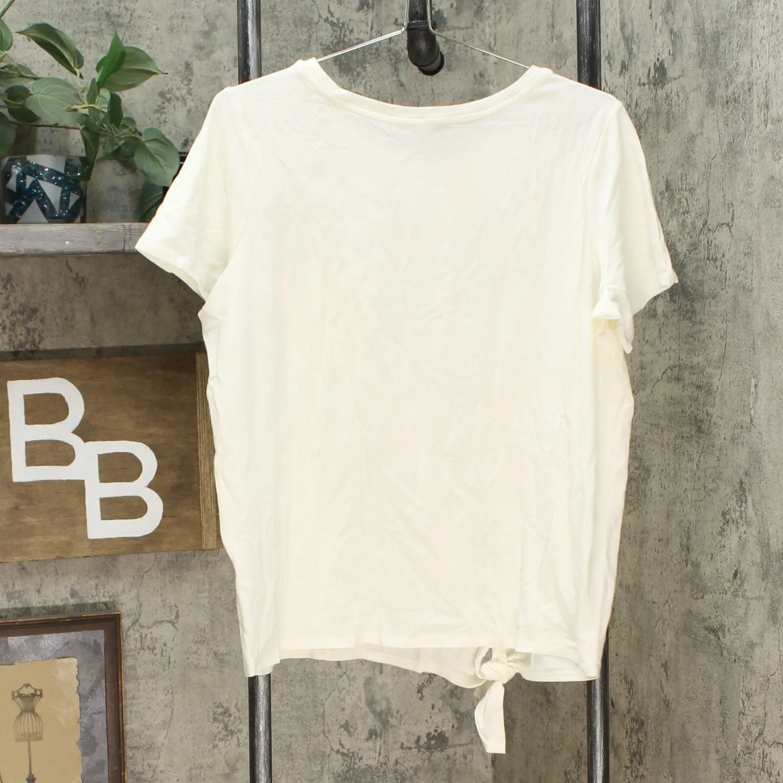 AnyBody Women's Cozy Knit Side Tie T-Shirt with Pocket