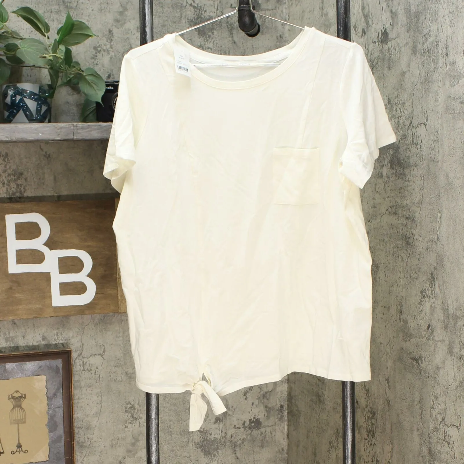 AnyBody Women's Cozy Knit Side Tie T-Shirt with Pocket