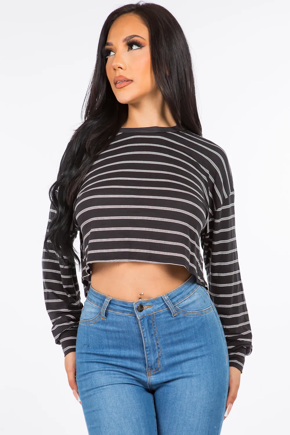 Ariana Striped Long Sleeve Top