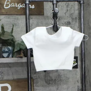 Art Class Girls Short Sleeve Scoop Neck Seamless Cropped Top 89736362 White S
