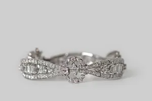 Art Deco Rosette & Sash Diamond Bracelet