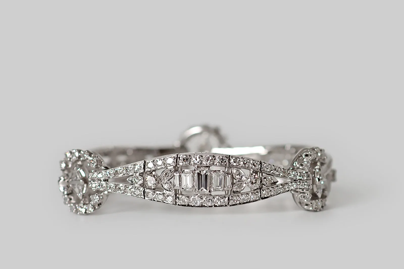Art Deco Rosette & Sash Diamond Bracelet