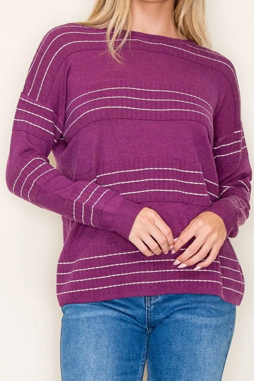 Aubrey Stitched Striped Sweater