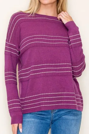Aubrey Stitched Striped Sweater