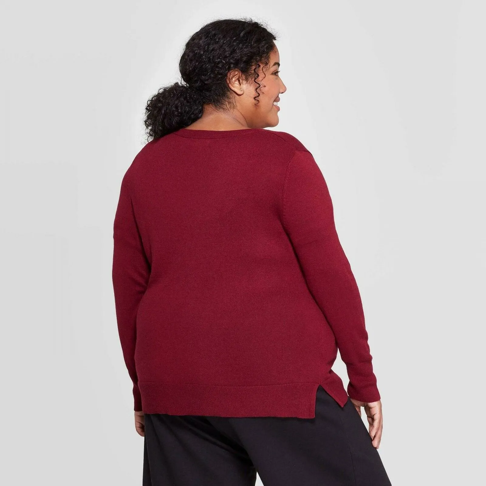 Ava & Viv Women's Plus Size Long Sleeve V-Neck Pullover Sweater
