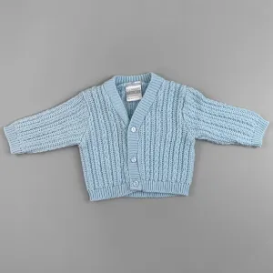 Baby Boys Cable Knitted Design Cardigan - Blue