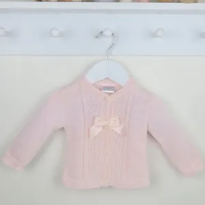 Baby Girls Cardigan with Bow - Pink