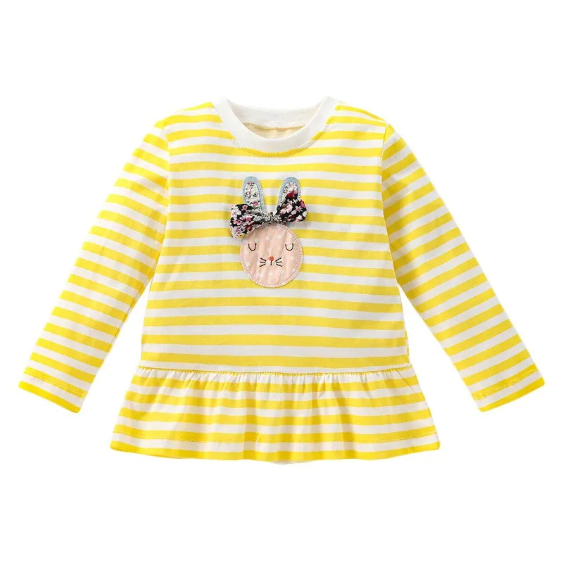 Baby Girls Cotton Soft Comfortable Long Sleeve T-shirt - White