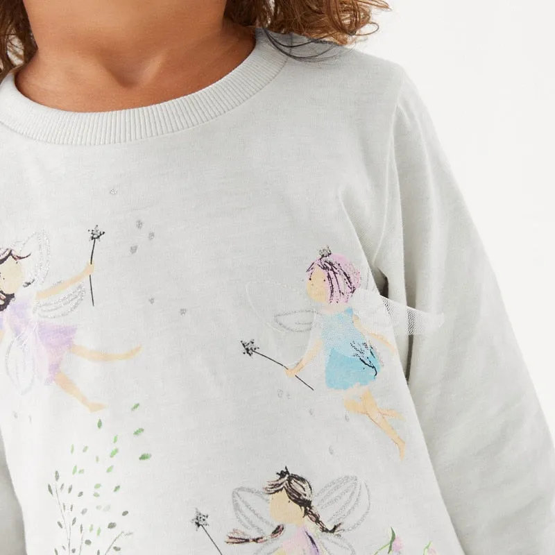 Baby Girls Cotton Soft Comfortable Long Sleeve T-shirt - White