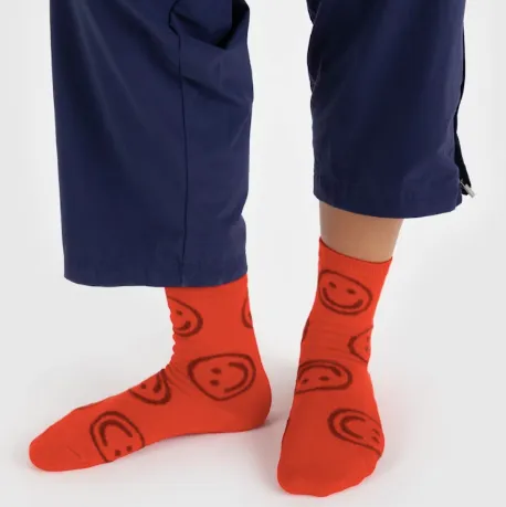 Baggu Crew Sock - Red Happy