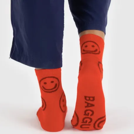 Baggu Crew Sock - Red Happy