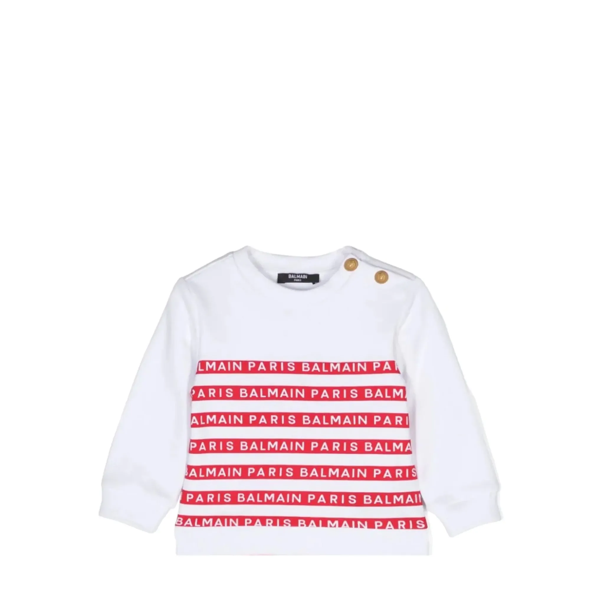 Balmain Kids Toddler's Striped Logo Short Sleeve T-Shirt