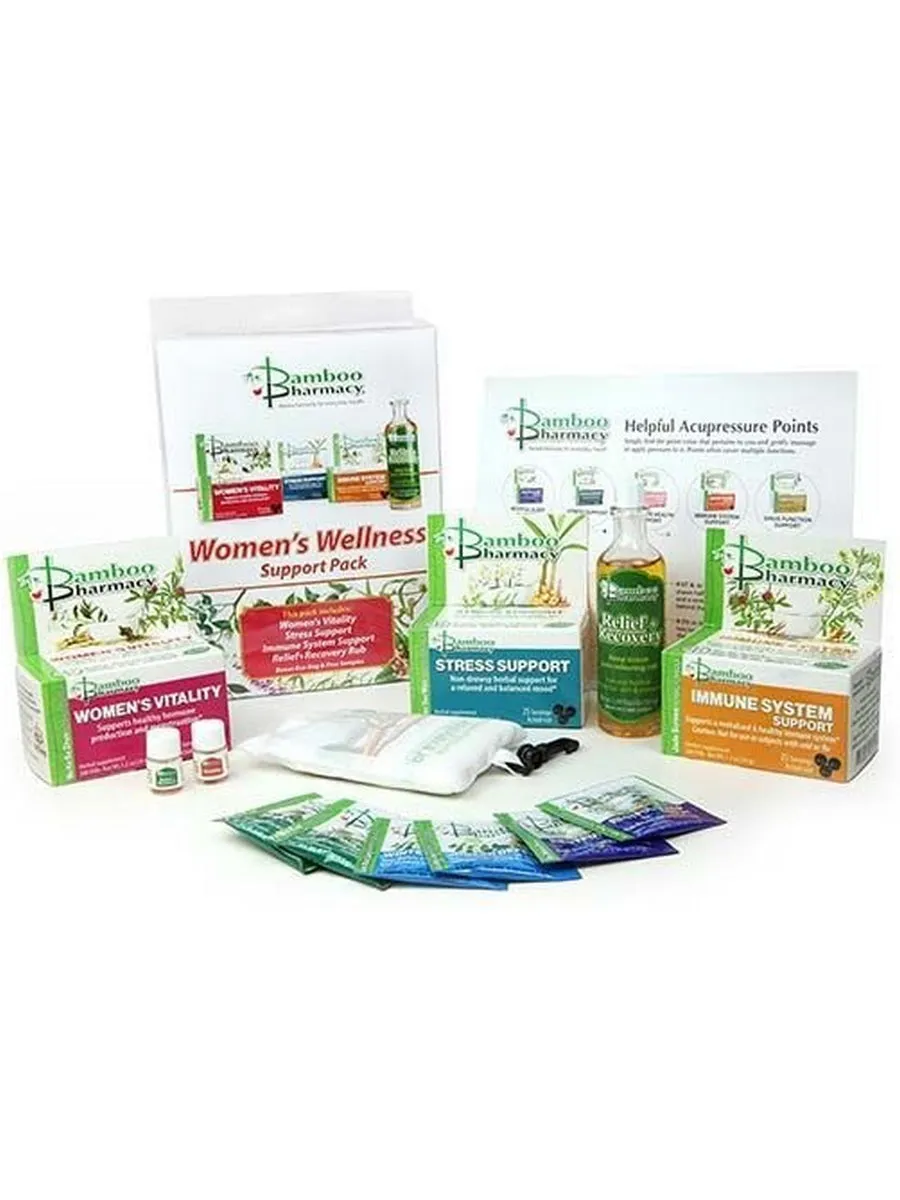 Bamboo Pharmacy, Women's Wellness Support Pack, 4 Bottles