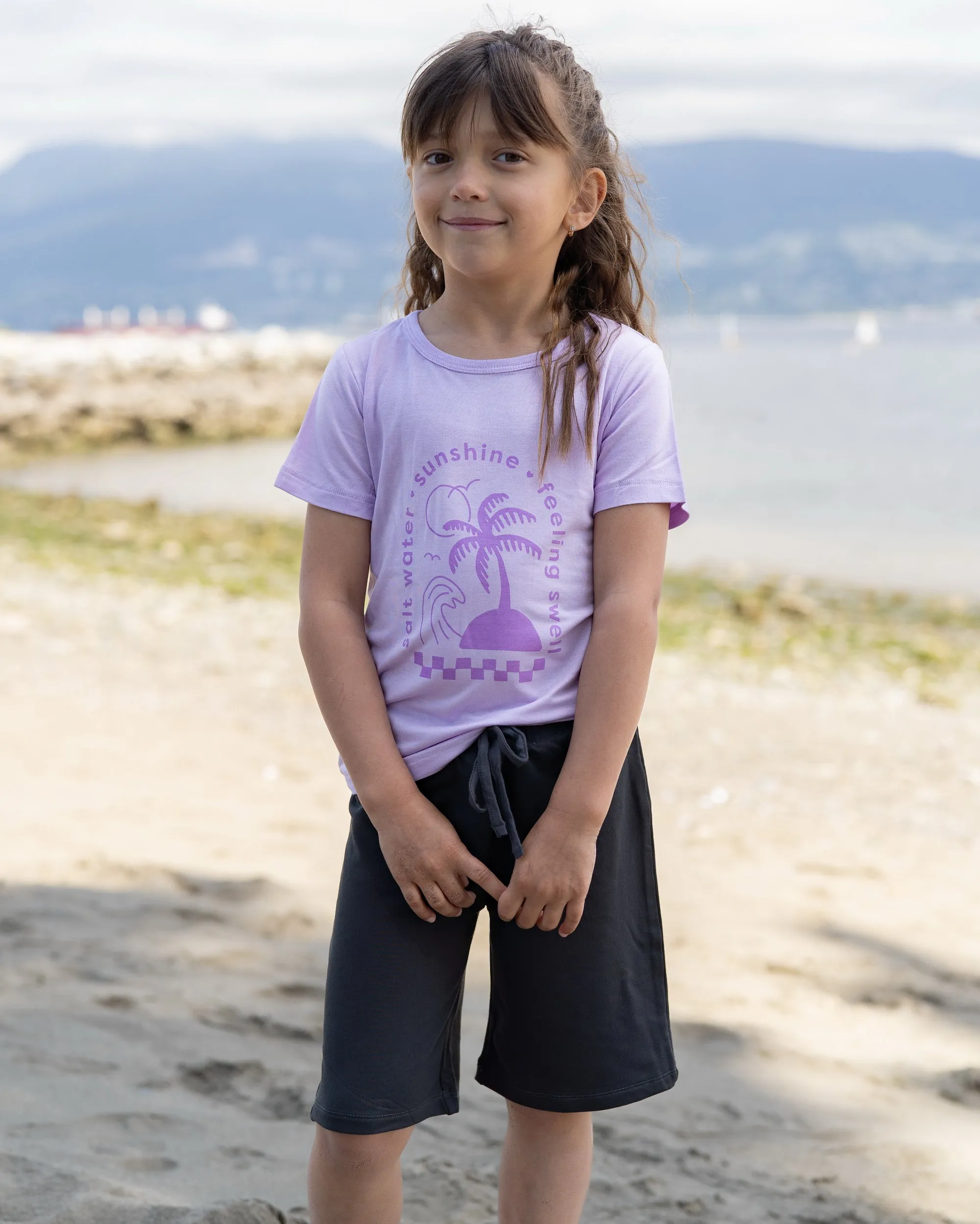 Bamboo Short Sleeve Graphic Tee (Lavender Bloom)