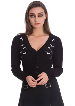 Banned Alternative Bat Lady 50's Cardigan Black