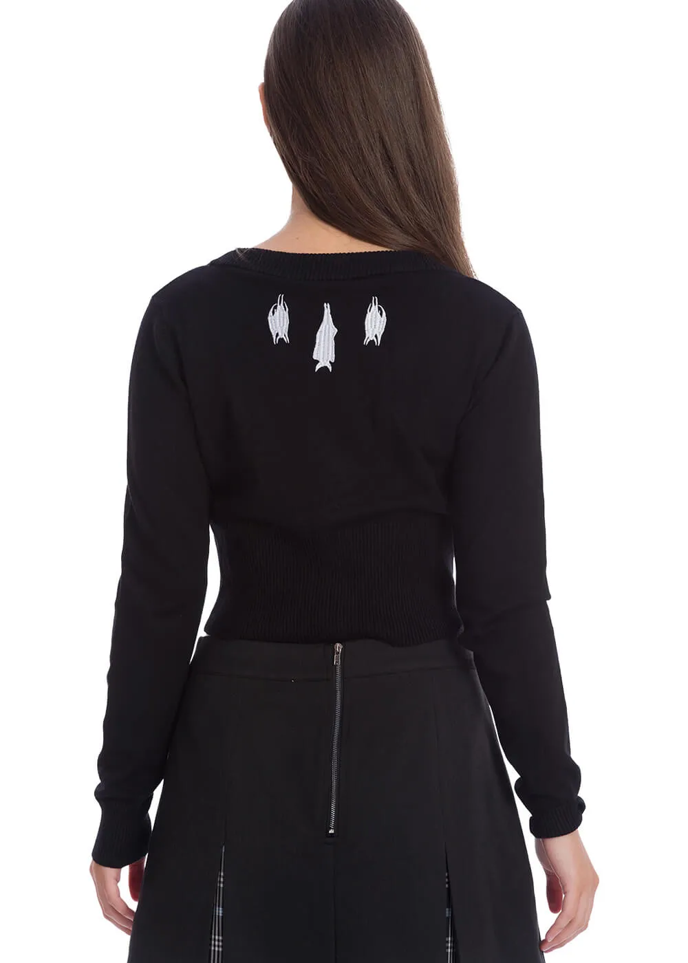 Banned Alternative Bat Lady 50's Cardigan Black