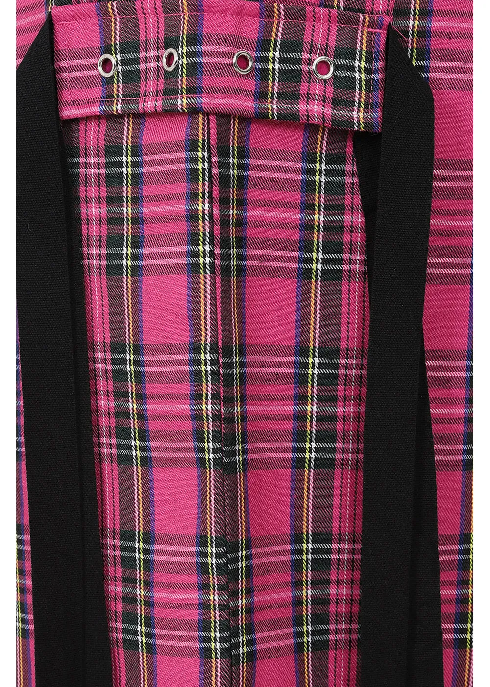 Banned Alternative Time Bomb Tartan Baggy Trousers Dark Pink