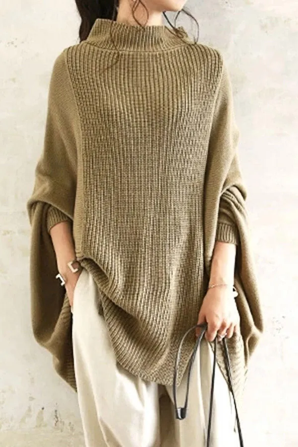 Bat Sleeve Striped Sweater (Fit 99 To 154lbs)