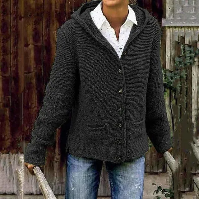 BerryBetty - Vintage Hooded Knitted Cardigan