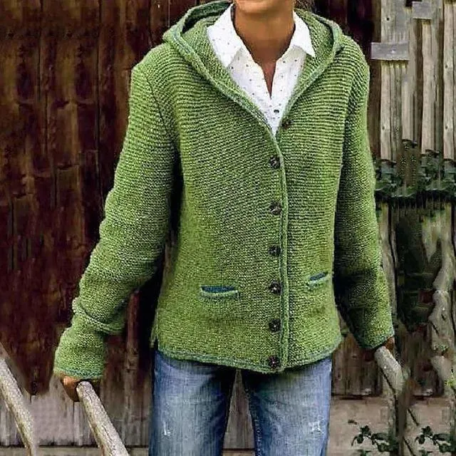 BerryBetty - Vintage Hooded Knitted Cardigan