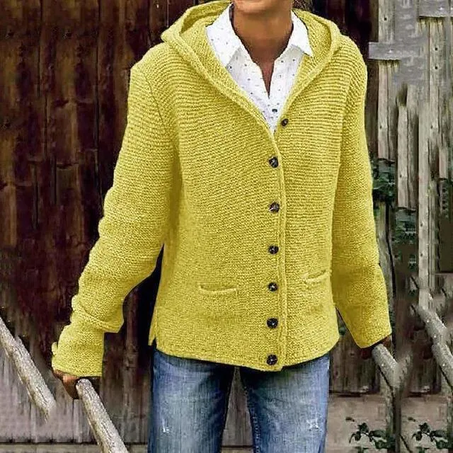 BerryBetty - Vintage Hooded Knitted Cardigan