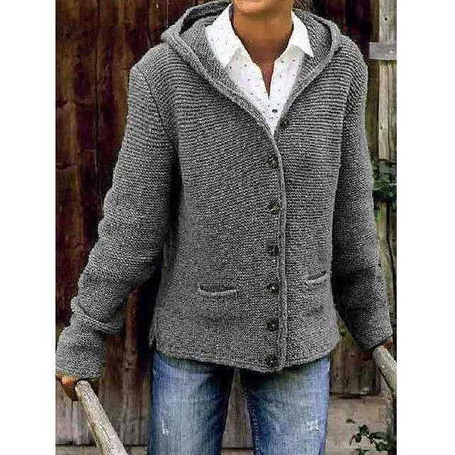 BerryBetty - Vintage Hooded Knitted Cardigan