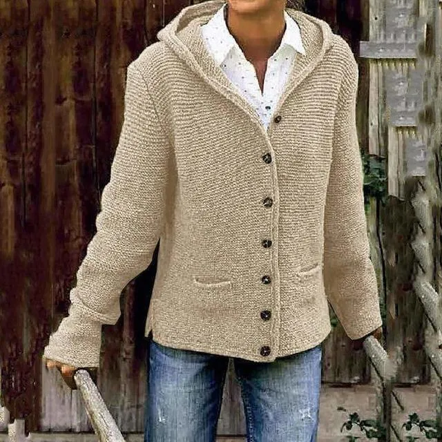 BerryBetty - Vintage Hooded Knitted Cardigan