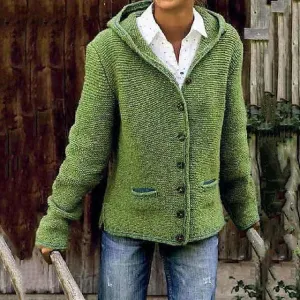 BerryBetty - Vintage Hooded Knitted Cardigan