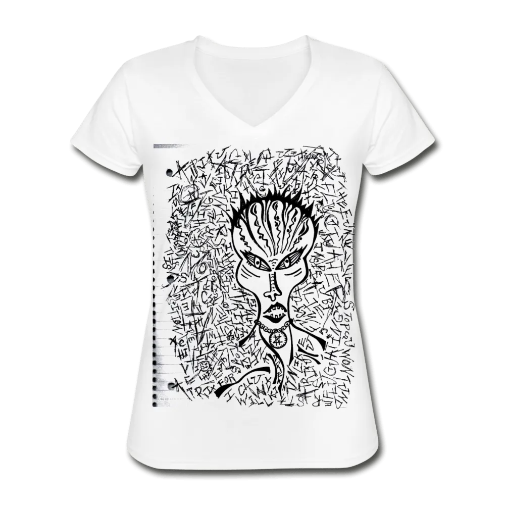 BLACK & WHITE COLLECTION WOMEN'S V-NECK T-SHIRT