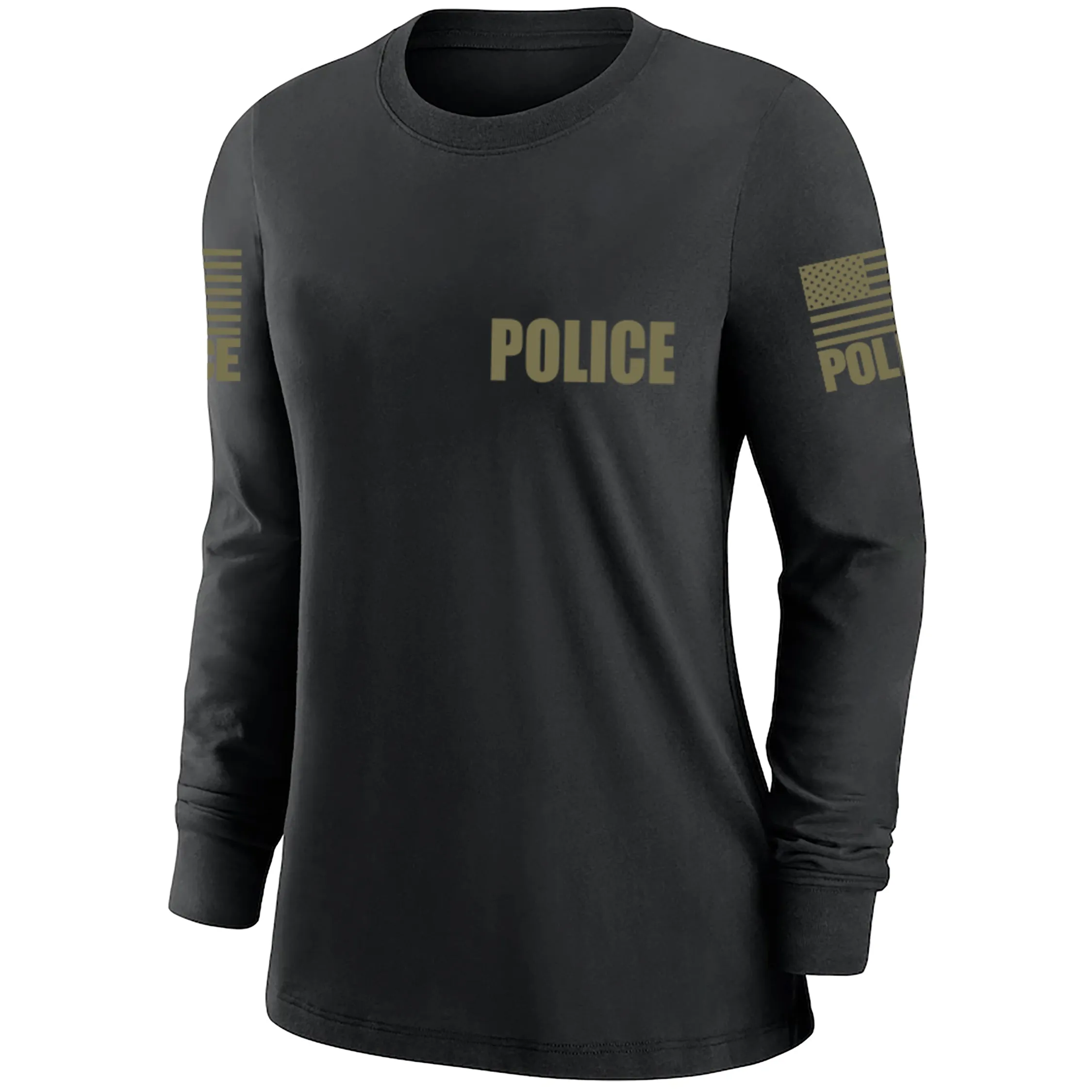 Black Police Women's Shirt - Long Sleeve (Green)
