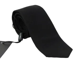 Black Silk Patterned Classic Tie